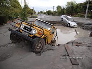 cars caught in Christchurch earthquake