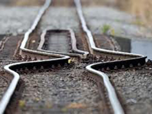 railway lines twist during large Chhristchurch earthquake